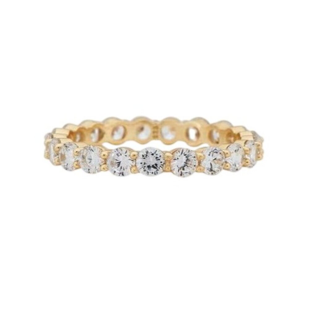 SHASHI Vroom Ring in Gold Size 8 Womens Crystal Jewlery